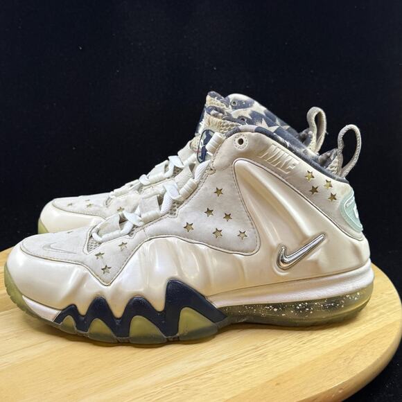 Nike Barkley Posite Max Men\'s Size 8 White & Metallic Silver 588527-100 Rare main image 9